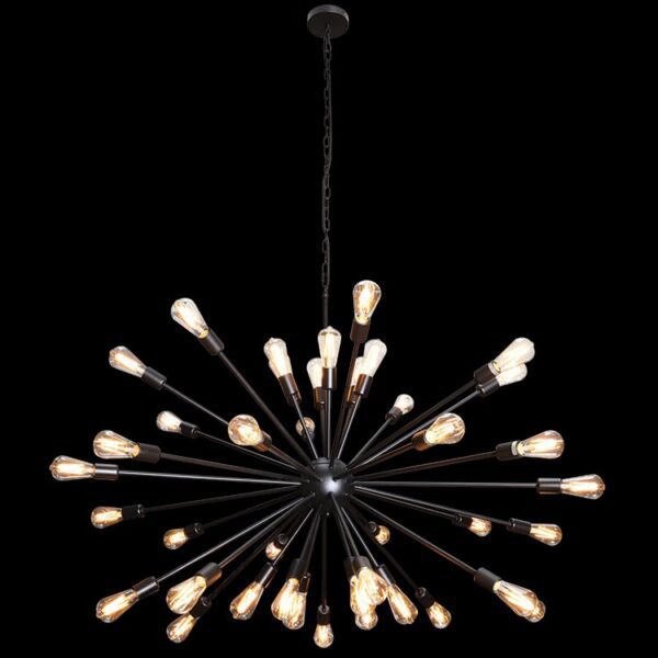 K-Light 40W E27 230V 40 Light Large Supernova Pendant, Black - WE-KLCH-301/BL
