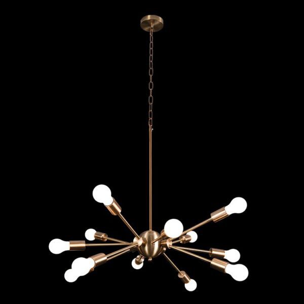 K-Light 40W E27 230V 12 Light Small Supernova Gold Pendant - WE-KLCH-303/GD