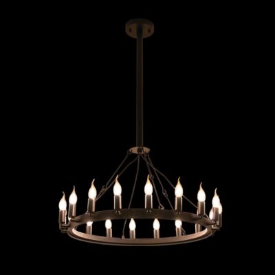 K-Light 40W 18 x E14 230V Round Ranch Pendant -  WE-KLCH-397/18