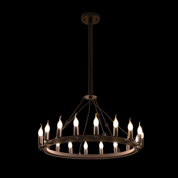 K-Light 40W 18 x E14 230V Round Ranch Pendant -  WE-KLCH-397/18