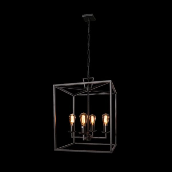 K-Light 40W E27 230V Square Ranch Iron Pendant - WE-KLCH-390