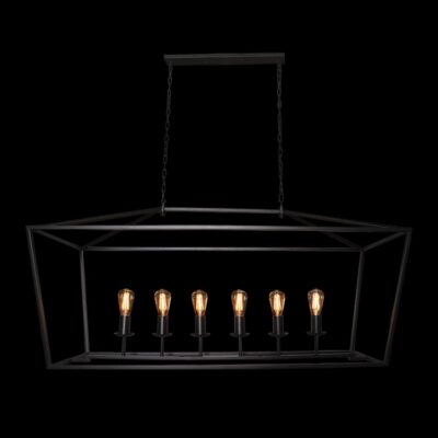 K-Light 40W E27 230V Rectangular Ranch Iron Pendant - WE-KLCH-395