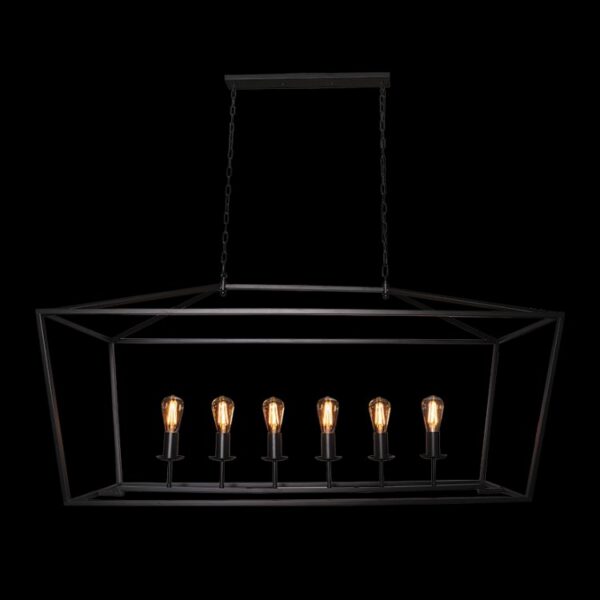 K-Light 40W E27 230V Rectangular Ranch Iron Pendant - WE-KLCH-395