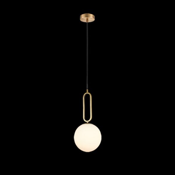 K-Light 40W E27 230V Small Croquet Antique Brass Glass Pendant - A-KLCH-913-20