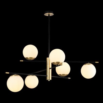 K-Light 40W E14 230V Black/Satin Gold Urban Chandelier - A-KLCH-9275/6