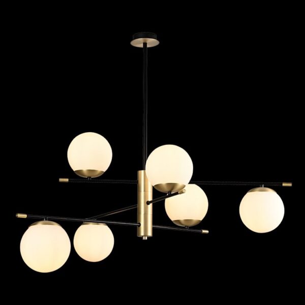 K-Light 40W E14 230V Black/Satin Gold Urban Chandelier - A-KLCH-9275/6