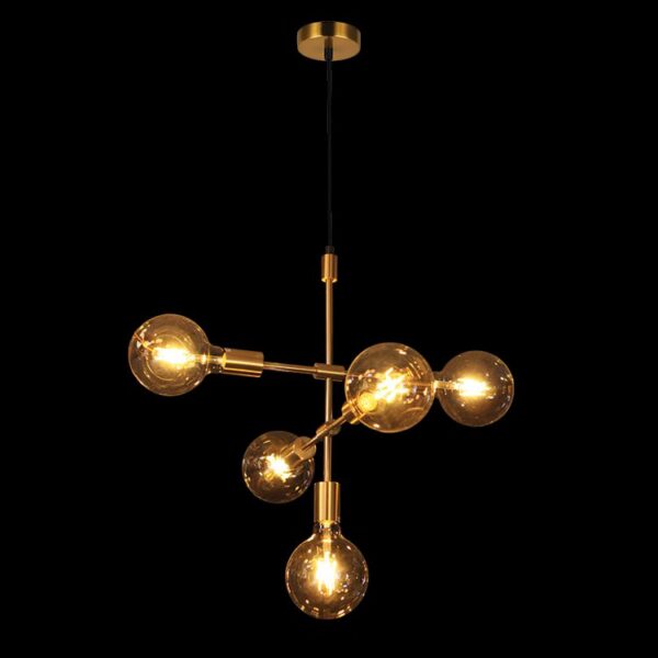 K-Light 40W E27 230V Satin Gold Boss Pendant - T-KLCH-707