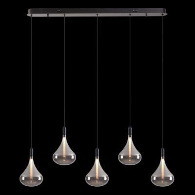 K-Light 12.5W 230V LED Cape Grape Smoke Glass Pendants on a Bar - K-LED-CC4-5/SM