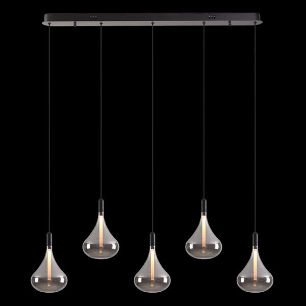 K-Light 12.5W 230V LED Cape Grape Smoke Glass Pendants on a Bar - K-LED-CC4-5/SM