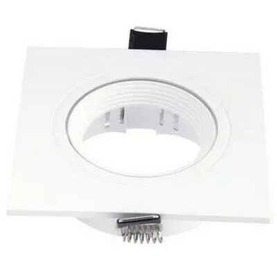 O-Lite Square White Adjustable Downlight Fitting