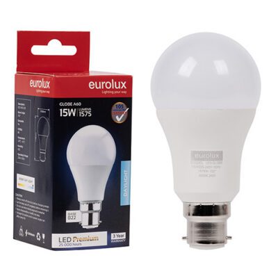 Eurolux A60 Premium 15W LED B22 6500K 105lm - G1033DL