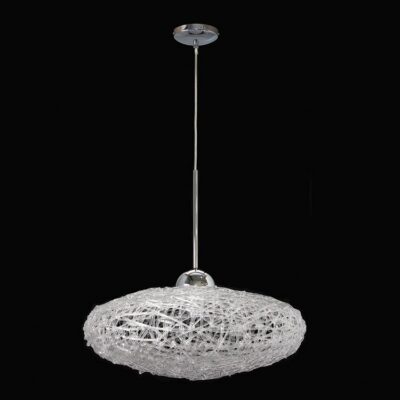 K-Light 60W E27 230V Clear Acrylic Flat Round Pendant - A-KLCH6153/CL