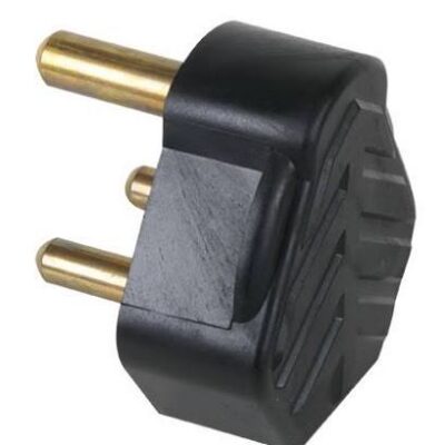 16A Black Rubber Plug Top