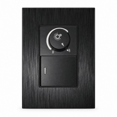 Dimmer Switch With 1 Lever Switch SG Black Design 2x4 - Hello Today