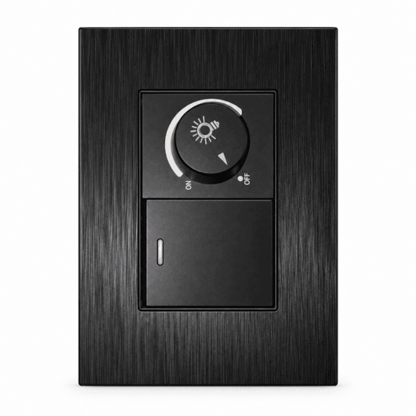 Dimmer Switch With 1 Lever Switch SG Black Design 2x4 - Hello Today