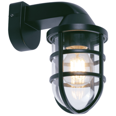 Brightstar L631 BLACK Plastic Wall Light with Clear PC Cover