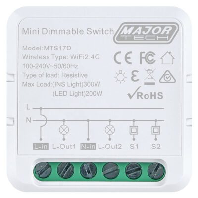 Major Tech Dual Smart Dimmer Module with Energy Monitoring - MTS17D