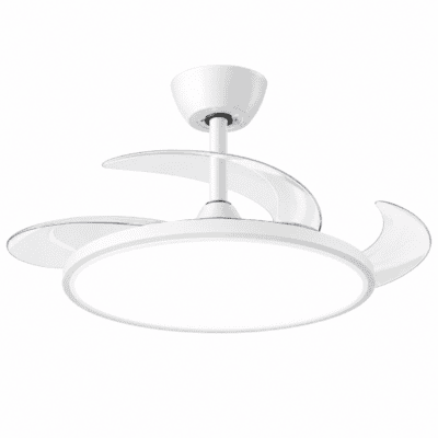 White Foldable Blade Ceiling Fan Light