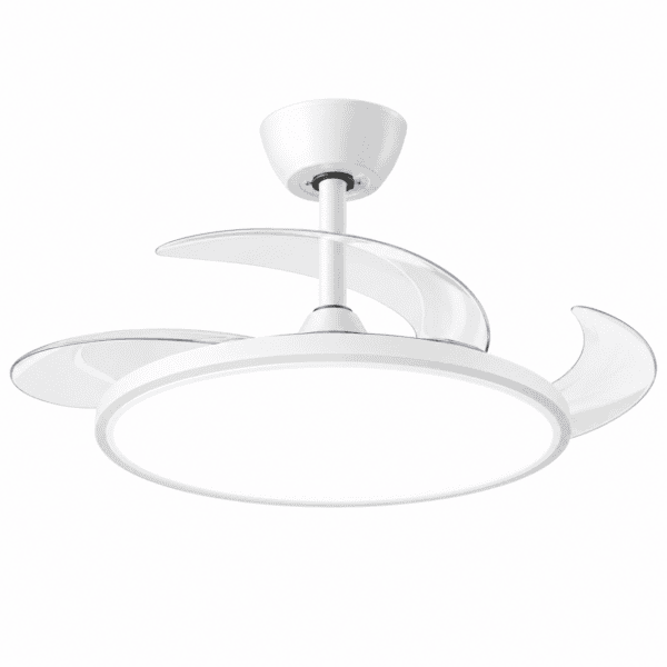 White Foldable Blade Ceiling Fan Light