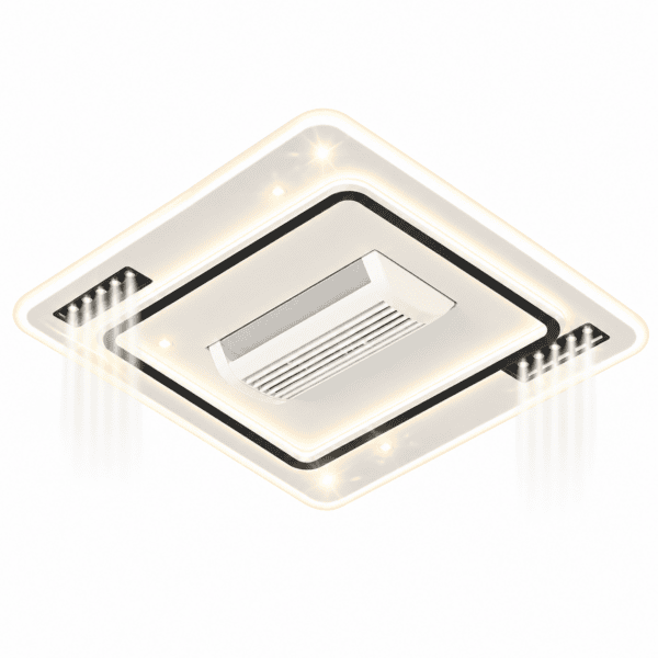 140W Modern Geometric Square LED Ceiling Fan Light - IS600-3005