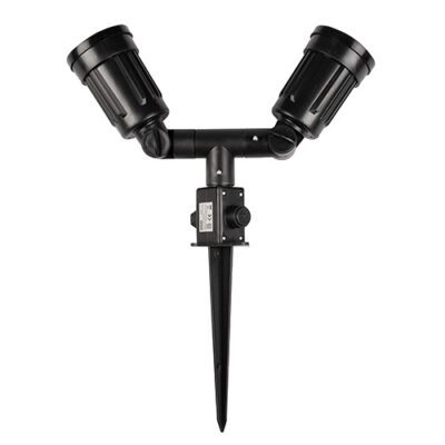 Eurolux Garden Spike Plastic Black 2xPAR38 - O28B